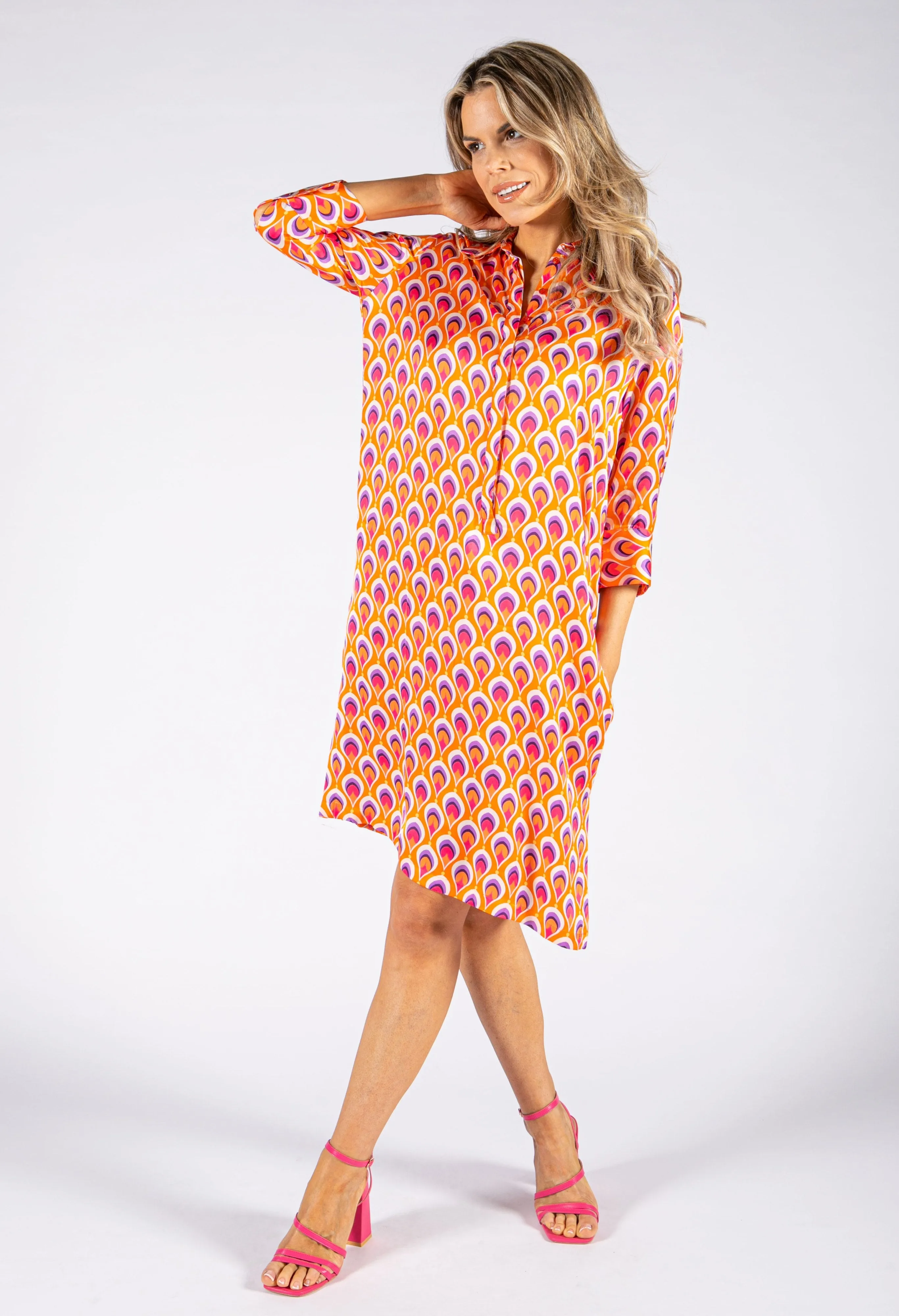 70's Print Shirt Dress