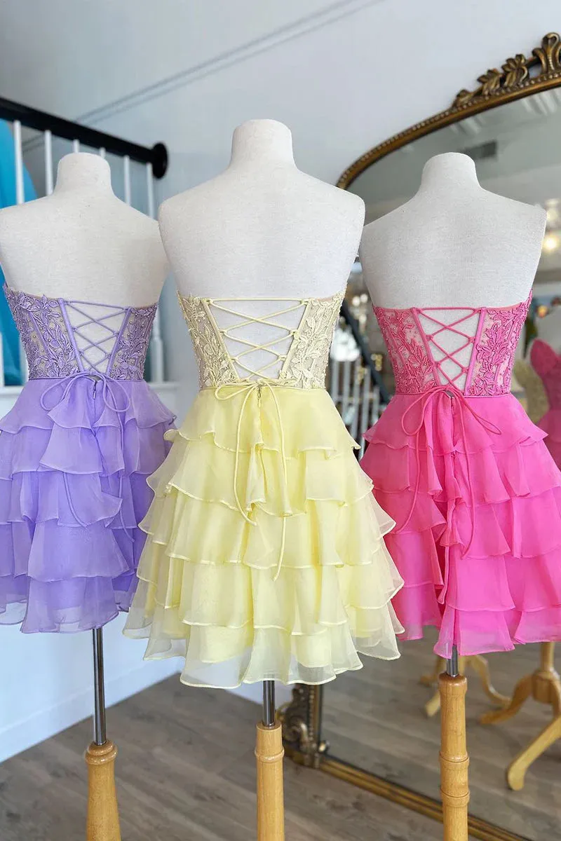 A Line Sweetheart Chiffon Short Homecoming Dresses