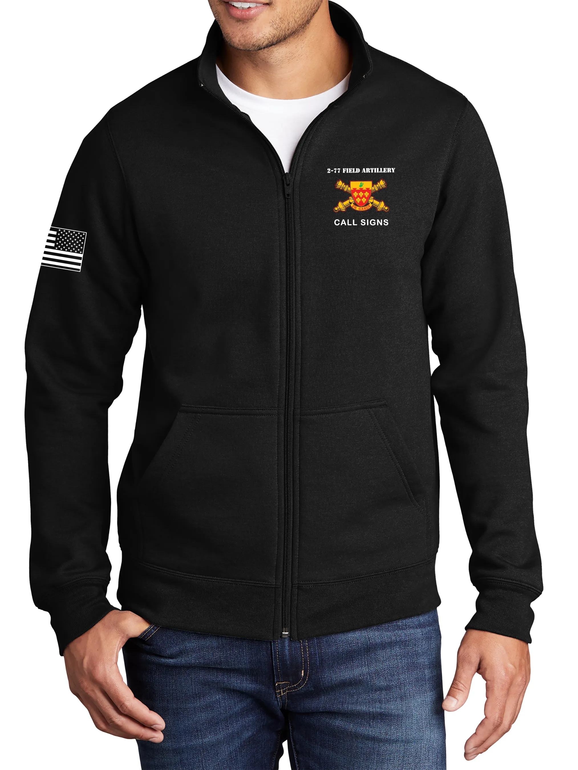 Alpha Battery Cadet Collar Full Zip Sweatshirt. This sweatshirt is NOT approved for PT.