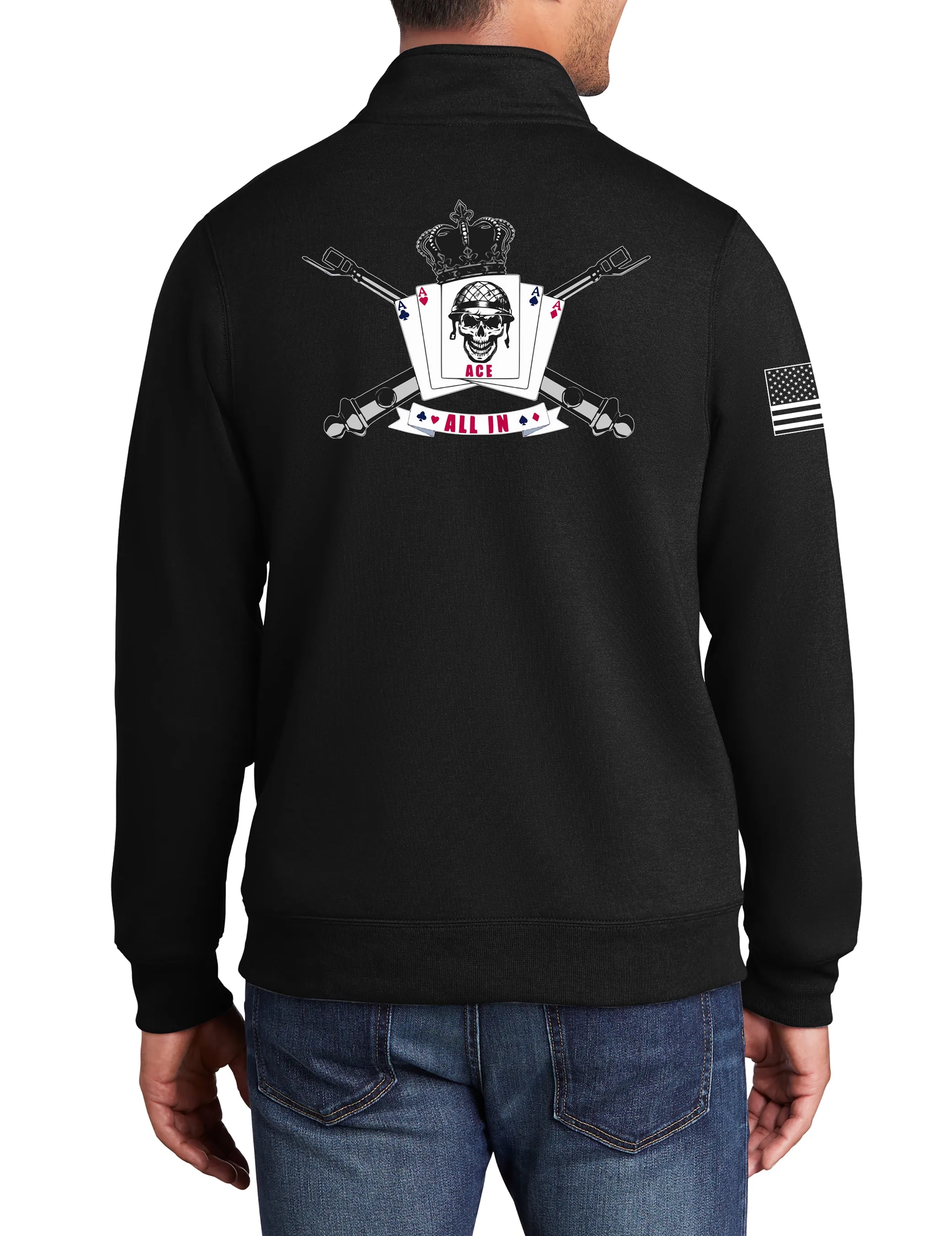 Alpha Battery Cadet Collar Full Zip Sweatshirt. This sweatshirt is NOT approved for PT.