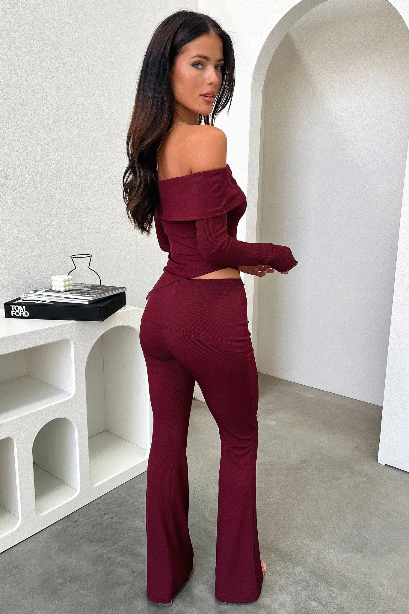 Aniston Top - Burgundy