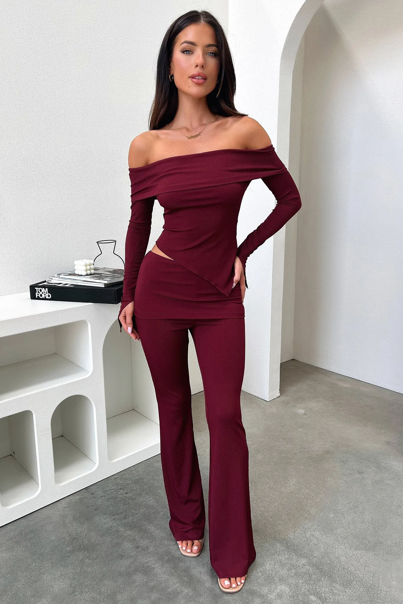 Aniston Top - Burgundy