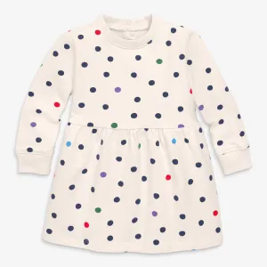 Baby sweatshirt dress in confetti dots