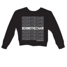 Behindthechair Repeating Logo Cropped Sweatshirt