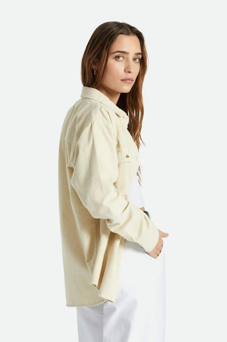 Bowery Boyfriend Corduroy L/S Overshirt - Whitecap