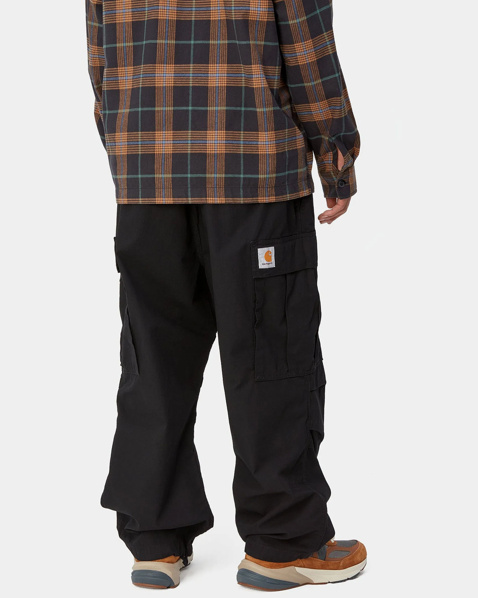 Carhartt WIP Jet Extra Loose Fit Cargo Pants - Black Rinsed