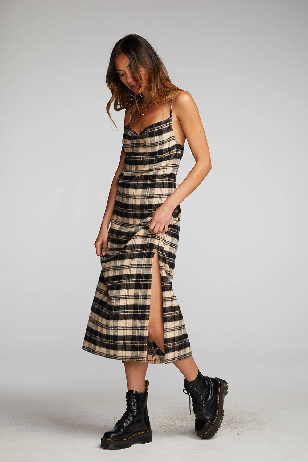 Flannel Midi Slip Dress