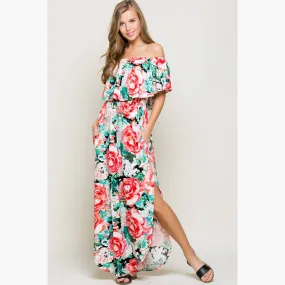 Floral Off Shoulder Maxi Dress