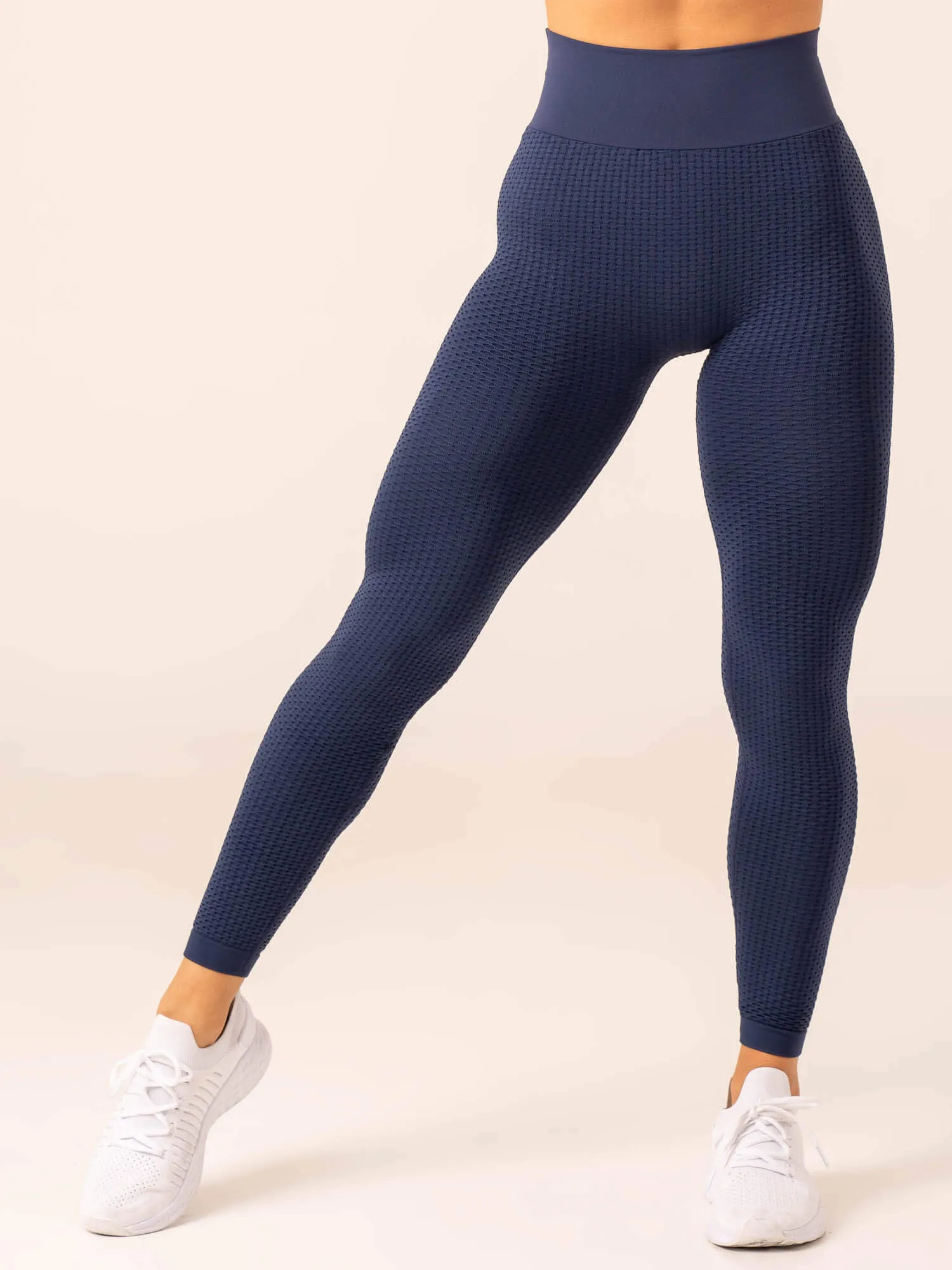 Honeycomb Scrunch Seamless Leggings - Navy