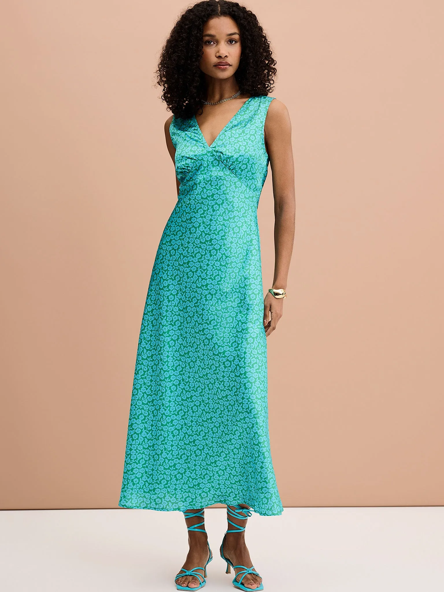 Iris Maxi Dress in Green Print