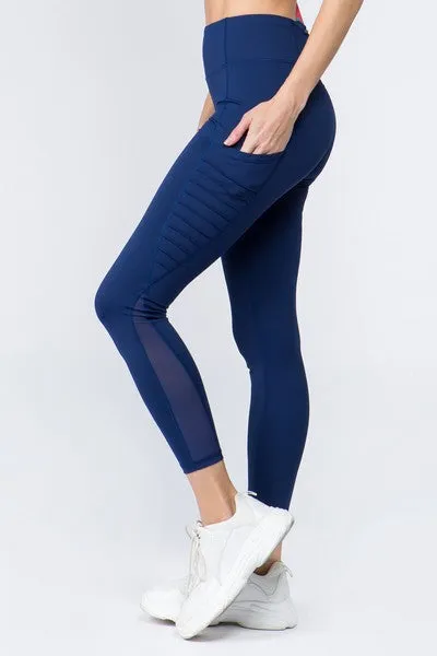 Janoah High Waist Mesh Leggings with Moto Pockets