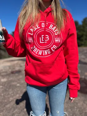 Lake of Bays Logo - Red Heavy Hoodie