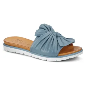 Lavona Slide Sandals - Blue Leather