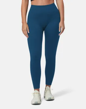 Lotus Chevron 7/8 Leggings in Petrol Blue