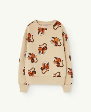 NEW The Animals Observatory | The Tiger Bear Sweatshirt- Beige