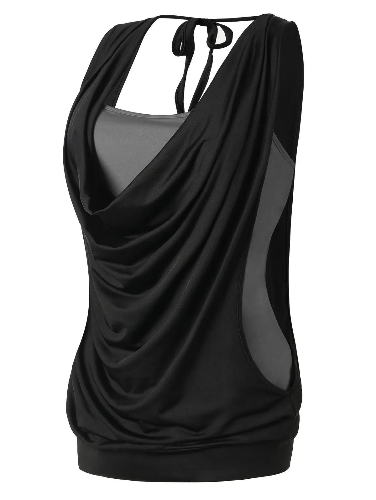 Plus Size Draped Neck 2 in 1 Tank Top