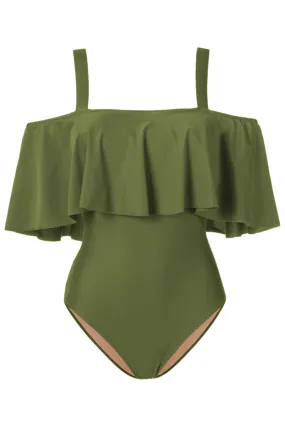 Solid Ruffled Swimsuit