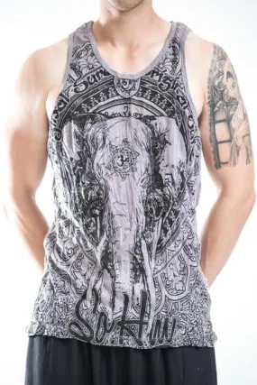 Sure Design Men's Wild Elephant Tank Top Gray